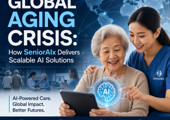 Illustration of Global Aging Crisis: How SeniorAIx Delivers Scalable AI Solutions