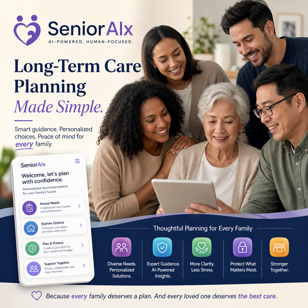 Illustration of SeniorAIx Simplifies Long-Term Care Planning for Diverse Families