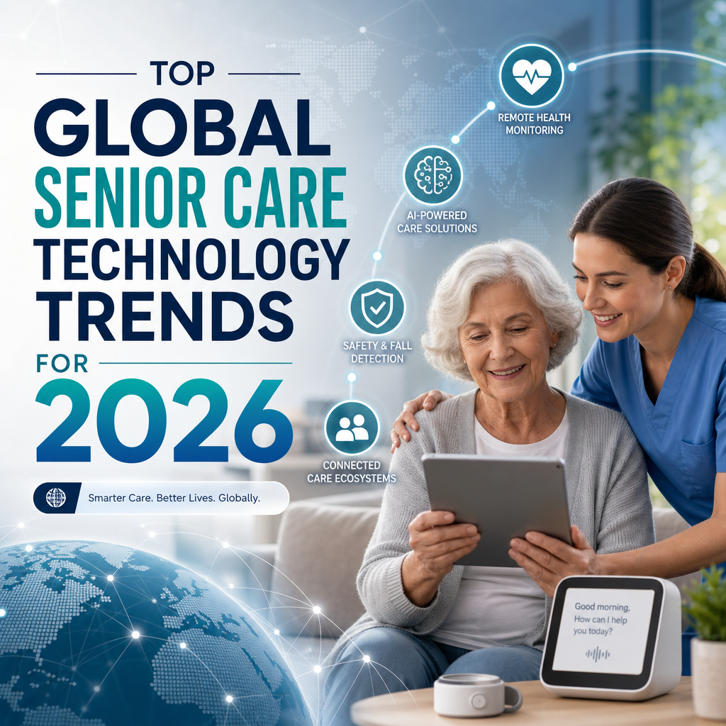 Illustration of Top Global Senior Care Technology Trends for 2026